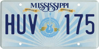 MS license plate HUV175