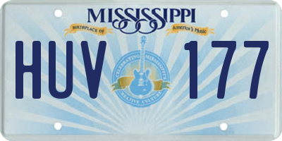 MS license plate HUV177