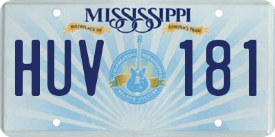 MS license plate HUV181