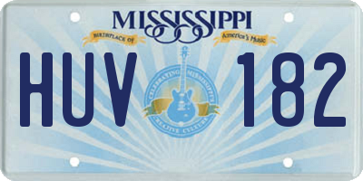 MS license plate HUV182