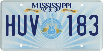 MS license plate HUV183