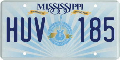 MS license plate HUV185