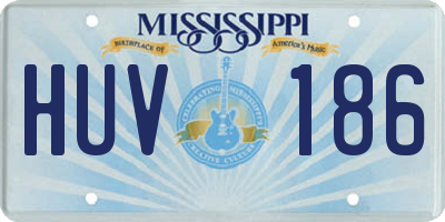 MS license plate HUV186