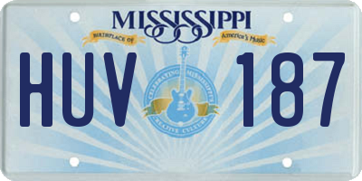 MS license plate HUV187