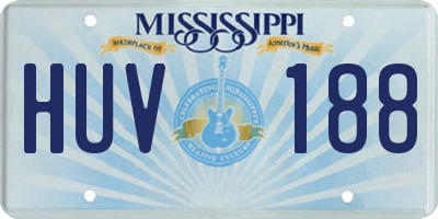 MS license plate HUV188