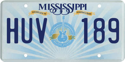 MS license plate HUV189