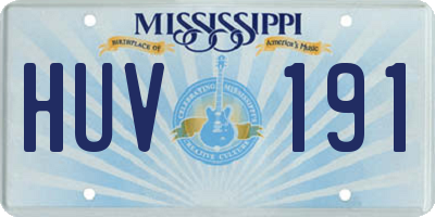 MS license plate HUV191