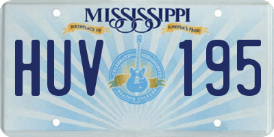 MS license plate HUV195