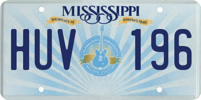 MS license plate HUV196