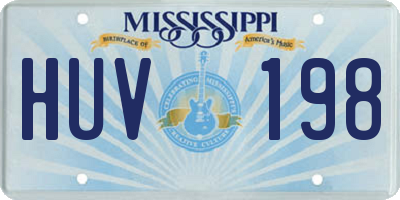MS license plate HUV198
