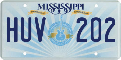 MS license plate HUV202