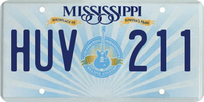 MS license plate HUV211