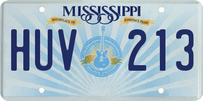 MS license plate HUV213