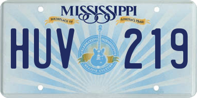 MS license plate HUV219