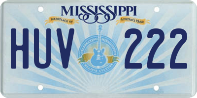 MS license plate HUV222
