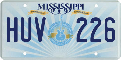 MS license plate HUV226