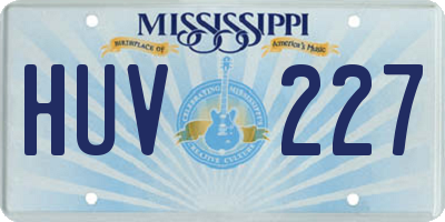 MS license plate HUV227