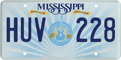 MS license plate HUV228