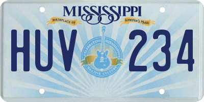 MS license plate HUV234