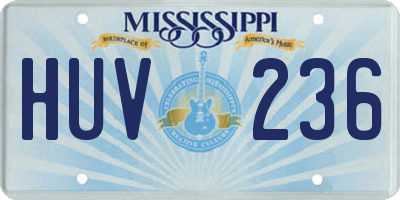MS license plate HUV236
