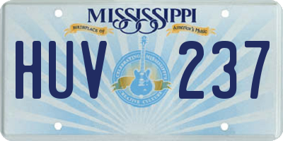 MS license plate HUV237