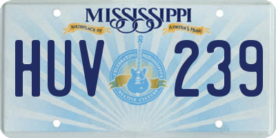 MS license plate HUV239