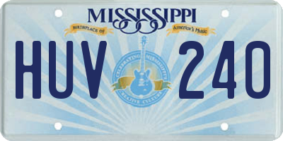 MS license plate HUV240