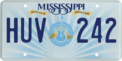 MS license plate HUV242