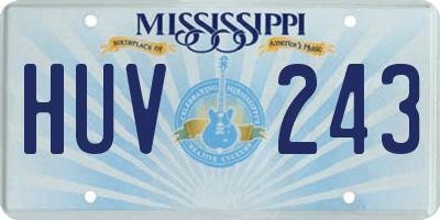 MS license plate HUV243