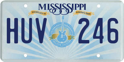 MS license plate HUV246