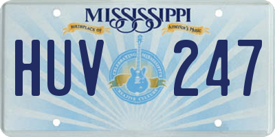 MS license plate HUV247