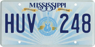 MS license plate HUV248