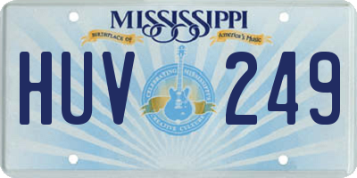 MS license plate HUV249
