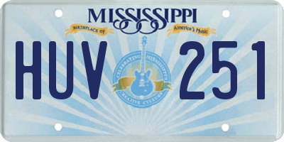 MS license plate HUV251
