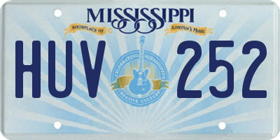 MS license plate HUV252