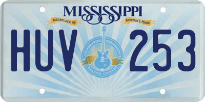 MS license plate HUV253