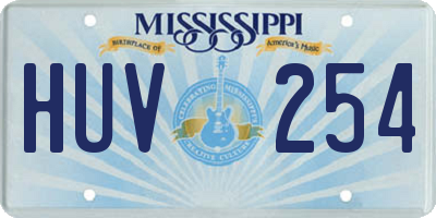 MS license plate HUV254