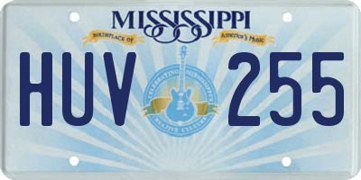 MS license plate HUV255