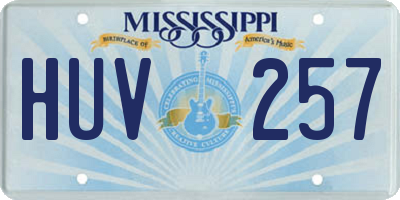 MS license plate HUV257