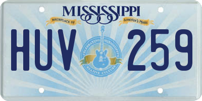 MS license plate HUV259