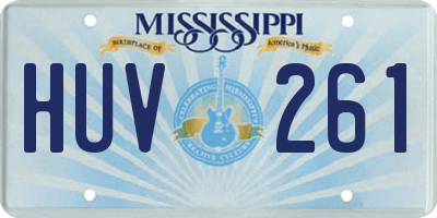 MS license plate HUV261