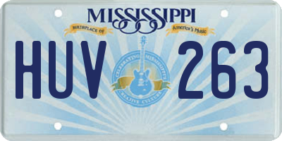 MS license plate HUV263