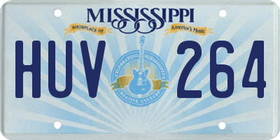 MS license plate HUV264