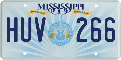 MS license plate HUV266