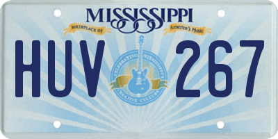 MS license plate HUV267