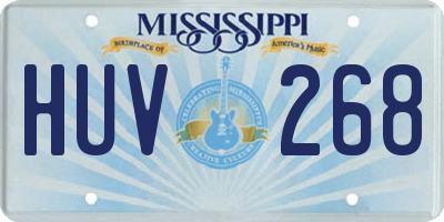 MS license plate HUV268