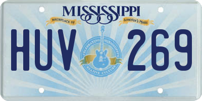 MS license plate HUV269