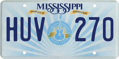 MS license plate HUV270