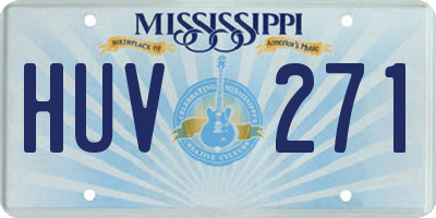 MS license plate HUV271