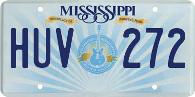 MS license plate HUV272